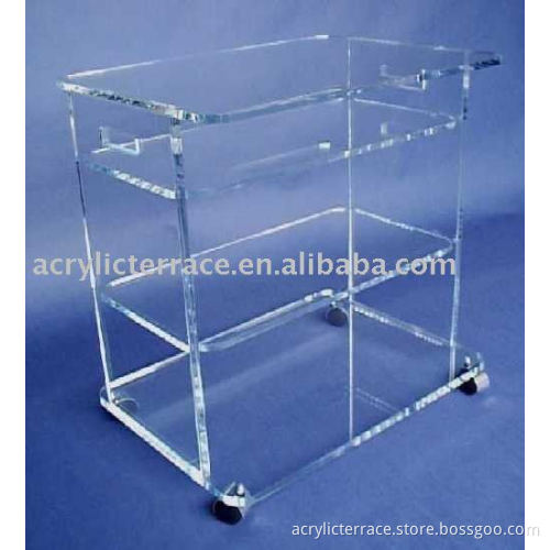 3 Shelves Acrylic Hotel service Trolley/bar cart